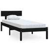 Lechnical Bed Frame Black Solid Wood Pine 90x200 ,Bed Frame,Bed Frame S8J3
