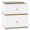 Compact Floor Night Table End Table 2-Drawer Nightstand