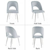 Dining Chair Thick Upholstered Kitchen Chair with Metal Legs Light Grey Set of 2