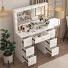 Large White Dressing Table with LED Light Mirror Vanity Make up Desk 7 Drawers