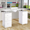 Nail Polish White Desk Manicure Salon Table Workstation Cabinet w/Dust Collector