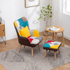 Upholstered Recliner Patchwork Armchair with Footrest Stool Lounge Chair Sofa UK