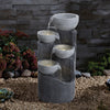 Solar Power Outdoor Cascading LED Water Fountain Feature Garden Ornament Statues