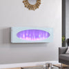 43inch White Freestand Wall Mounted Electric Fireplace Heater LED 7 Colour Fire