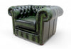 Chesterfield Club Chair Real Leather Vintage Green UK manufactured