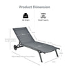 Garden Sun Lounger 6 Positions Adjustable Chaise Lounge Deck Sunbed