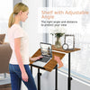 2-Tier Adjustable Standing Desk Mobile Sit Stand Desk Office Laptop Cart