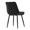 2pcs Black Velvet Dining Chairs Set Padded Seat Back Restaurant Chair