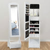 Tall Jewelry Cabinet Full Length Mirror Swivel Lockable Jewelry Organiser Drawer