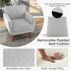 Modern Accent Chair Upholstered Linen Fabric Armchair w/ Cushion