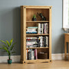 Corona Medium Bookcase 4 Shelf Mexican Solid Waxed Pine Storage Furniture Unit