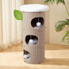 3-Story Cat Tower, 100cm, Wooden Cat House Cosy Bed Soft Cushions Scratch Pad