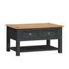 Corona Coffee Table Charcoal 2 Drawers Solid Pine Living Room®