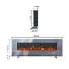 Electric Heater 50 In LED Fireplace Wall Mounted Inset TV Standing Media Fire