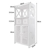 4 Tier Bathroom Storage Cabinet 2 Door Cupboard Free Standing Rack Unit White