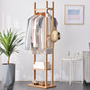 Sturdy Clothes Rail SeparateHanging Garment Coat Stand Shoe Rack w/2 Shelf Hooks