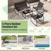 Outdoor Rocker Chair Conversation Set 4 Piece Patio Rocking Set Black