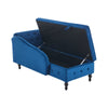 Upholstered Lounge Sofa with Armrest Chaise Sofa with Storage and Pillow Blue