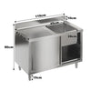 Stainless Steel Commercial Kitchen Outdoor 1.0 Single Bowl Sink w/ Storage Table