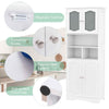 148cm Tall Bathroom Cabinet Freestanding Storage Cabinet-White