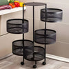 5 Tier Kitchen Rotating Storage Trolley Cart Utility Vegetable Mobile Shelf Rack