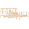GuyAna Bed Frame with Headboard 200x200 Solid Wood,Platform Bed Frame,For N5W6