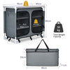 Portable Aluminum Kitchen Cook Station w/ Zipper Bag-Grey