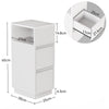 Slim Wood Bedside Table Bedroom Nightstand with Shelf & Drawer, Narrow Cabinet