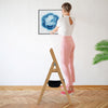 3-Step Ladder Folding Step Ladder Home Portable Bamboo Ladder w/Storage Bag