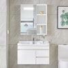 White Bathroom Cabinet Mirror w/ Shelf Wall Mounted Storage 3 Color LED Light
