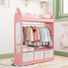 New Kids Wardrobe Clothes Hanging Drawer Toy Storage Shelf Cabinet Open Wardrobe