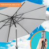 2.7M Round Garden Parasol Sun Shade Patio Hanging Umbrella with Crank Tilt Base