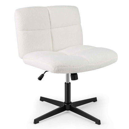 Armless Office Desk Cross Legged Office Chair w/Adjustable Height & 360°Rotation