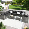 9-seater Outdoor Rattan Patio Garden Furniture Set Corner Sofa Set Lounge Grey