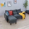Modern L-Shaped Corner Sofa 2 3 Seater Armchair Couch With Footstool