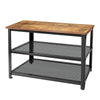 Metal Wooden 3 Tier Shoe Rack Bench Organiser Stand Storage Shelf & Seat Brown