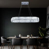 Crystal Chandelier Dimmable Oval LED Ceiling Light Pendant Lights w. Remote 70CM