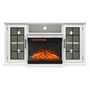 Living Room 150cm White TV Stand with Electric Fireplace 3 Color fire LED Flame