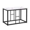 Dining Table Chair Set Marble Effect Top Kitchen Table 6x Stools for Dining Room
