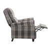 Occasional Tartan Fabric Recliner Armchair Sleeper Chair Single Sofa W/ Footrest