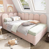 Panel Plush Velvet Upholstered Daybed 3ft Single Sofa Bed with Trundle Guest Bed