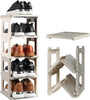 Plastic Shoe Shelf Stackable Space Saving Storage, 5 Tier for Closet Entryway