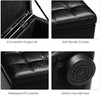 Faux Leather Ottoman, Pouffe Storage Toy Box with Hinge Top Bench Seater Stool