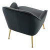 Velvet Armchair Oyster Wing Back Tub Chair Accent Leisure Sofa Seat Metal Legs