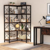 Tribesigns 5-Shelf Corner Bookshelf, Large Modern Corner Bookcase, Rustic Brown