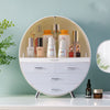 Round Makeup Storage Box Desktop Cosmetic Organizer Drawer Holder Tidy Case Bag
