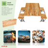 NEW! Luxury Portable Wooden Folding Outdoor Picnic Table and Bench Set 4 Seats