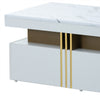 Coffee Table with Drawers Storage White Wooden Centre Table for Living Room