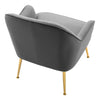 Grey Velvet Upholstered Accent Chair Lounge Single Sofa Home Office Reception