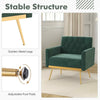 Living Room Velvet Leisure Chair Armchair Sofa Accent Chair-Dark Green